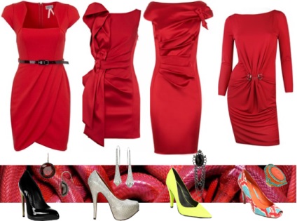 Femeie în rochie roșie