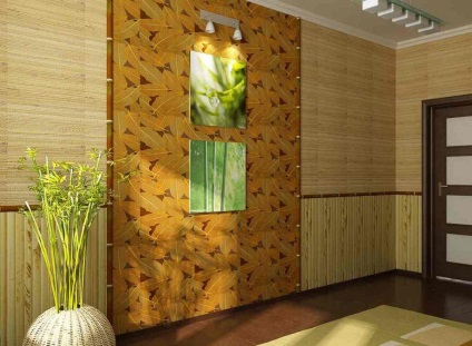 Bamboo imagine de fundal în interior, sub bambus, cum să lipici, video cu o imagine, adeziv pentru coloana vertebrală a țesăturii
