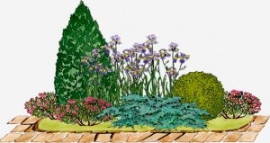 Design de pat de flori de mâini proprii în grădină sau pe site-ul cabana