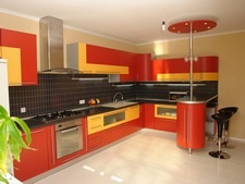 Design de bucătărie combinat cu o fotografie loggie