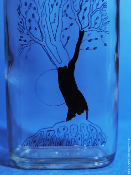 Az életfa festeni az üveget akril festékkel - Fair Masters - kézzel készített, kézzel készített