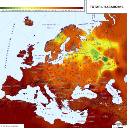 Relația genetică dintre Moksha, Erzya, Chuvash, tătarii din Kazan, Mishars, Bashkirs