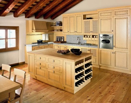 Bucătării într-un stil rustic interior și design de fotografie cu mâinile lor, decorarea unei bucătării mici - lumină