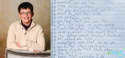 Băiatul autistic a scris o poezie despre el însuși - blogul - besmile - site-ul cel mai pozitiv din lume