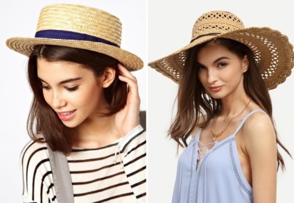 Női divat nyári kalap - széles karimájú és füle a nap és a tenger szalma és