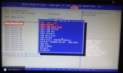 Configurarea BIOS-ului pentru a porni ferestrele sistemului de operare de pe o unitate flash și un disc