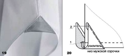 Manipularea manșonului cămășii de bărbat, tăierea și cusutul