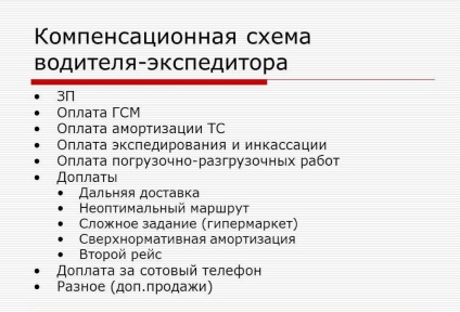 Atribuțiile conducătorului-transportator, descrierea eșantionului postului pentru transportul mărfurilor