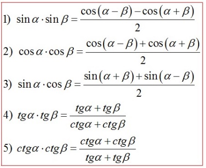 Identități trigonometrice de bază, formule pentru reducere, adăugare, dublu unghi, sumă și