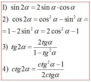 Identități trigonometrice de bază, formule pentru reducere, adăugare, dublu unghi, sumă și