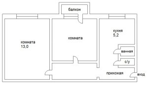 Remodelarea unei camere cu două camere Hrușciov - un blog al agentului imobiliar Rostov