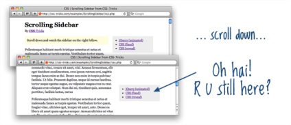 Bara laterală plutitoare folosind css sau jquery