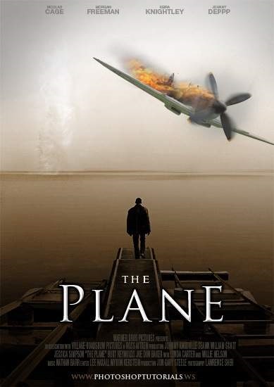 Airplane căptușite sub formă de poster în Photoshop