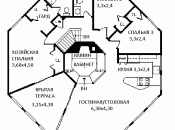 Proiectul unei case cu două etaje, octogonal 12x12