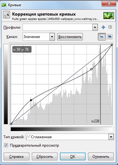 Lucrul cu curbe în Photoshop, Gimp și alți editori, cg-evolution