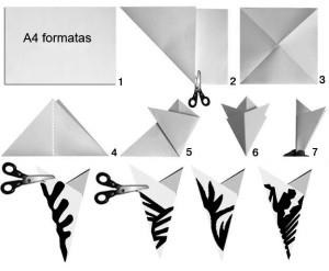Шаблони снежинки от хартия