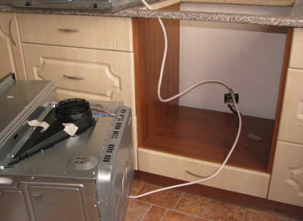 Cabinet sub dimensiunea cuptorului și plită a dulapului