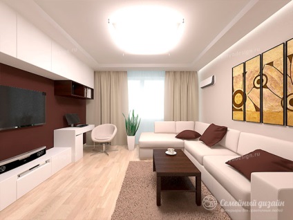 Design interior modern al livingului într-o clădire nouă, studio 