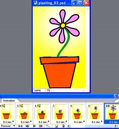 Creați o animație pentru creșterea florilor utilizând Photoshop