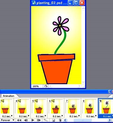 Creați o animație pentru creșterea florilor utilizând Photoshop