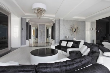 Stil lux pentru living, interiorul unui apartament cu doua camere, cu o suprafata de 112, 6 mp M