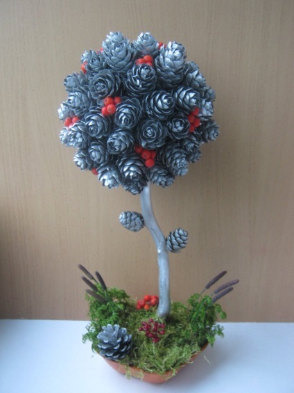 Topiary din flori, panglici, hârtie și dulciuri, cum se face din fameirana, organza și sisal