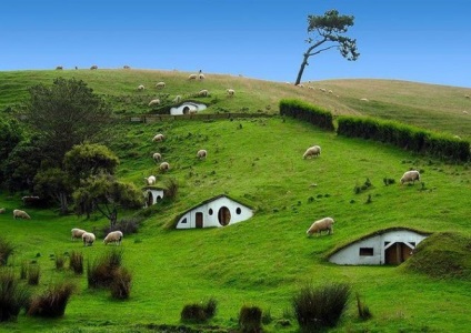 Hobbitfalván - egy híres hely, ahol a film - A gyűrűk ura - (Matamata, Új-Zéland) -