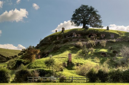 Hobbitfalván - egy híres hely, ahol a film - A gyűrűk ura - (Matamata, Új-Zéland) -