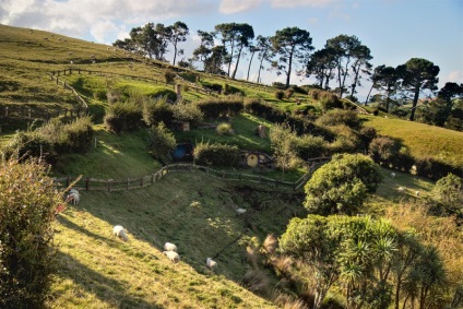 Hobbitfalván - egy híres hely, ahol a film - A gyűrűk ura - (Matamata, Új-Zéland) -