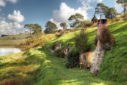 Hobbitfalván - egy híres hely, ahol a film - A gyűrűk ura - (Matamata, Új-Zéland) -