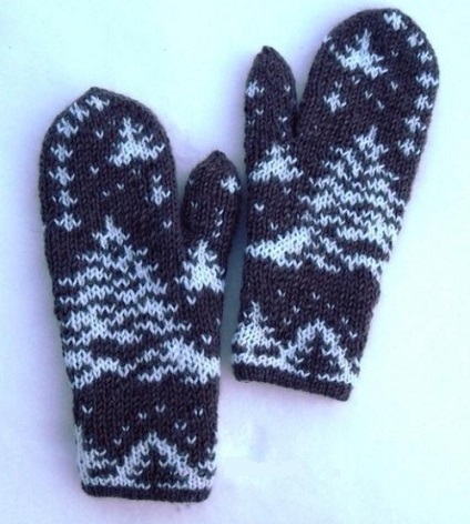 Modele Jacquard cu ace de tricotat, mănuși, mănuși cu un singur deget