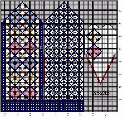 Modele Jacquard cu ace de tricotat, mănuși, mănuși cu un deget