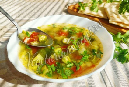 Bamia - rețetă pentru gătit o supă delicioasă cu fotografii în mișcare
