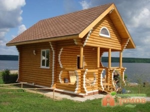 Baie din busteni calibrat, baie de la o casa de busteni, jurnal calibrat pentru o baie, construirea unei bai de la