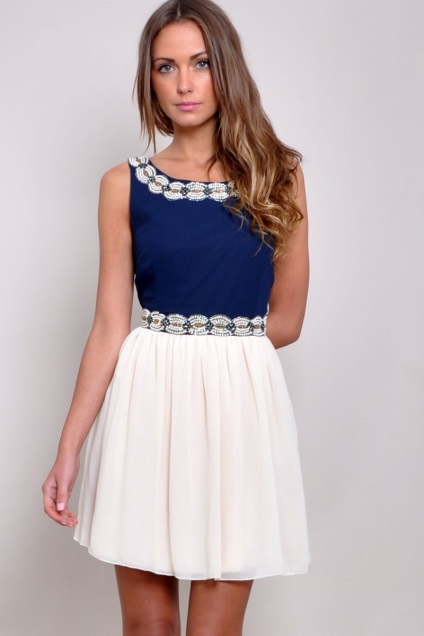 Fehér-kék ruha 18 legdivatosabb stílus ♡