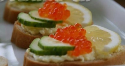 Sandvișuri cu rețete de caviar cu fotografii, gustări de calorii