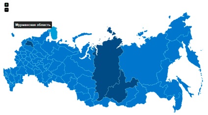 Interaktív vektoros térkép jqvmap Oroszország