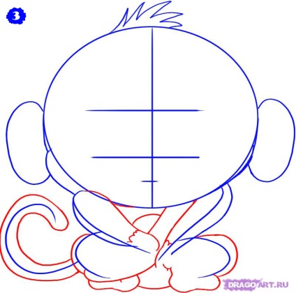 Cum de a desena o maimuță de desene animate în etape cu un creion