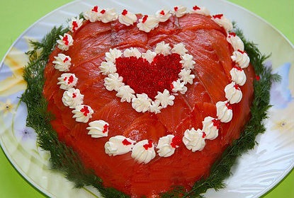 Ce fel de mâncare din salate pentru a pregăti sub formă de inimă în ziua sfântului Valentin