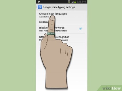 Modificarea limbii pe intrarea vocală a tastaturii Android