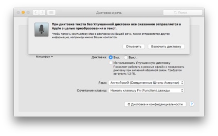 Hogyan lehet engedélyezni a „diktálás” OS X-, prostomac