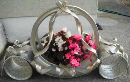 Vase de flori pentru anvelope de la mâini proprii
