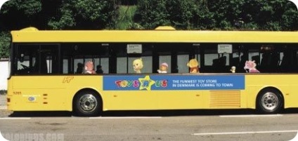 Publicitatea creativă pe autobuze (58 fotografii)