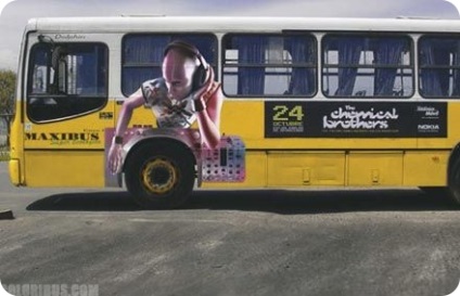 Publicitatea creativă pe autobuze (58 fotografii)