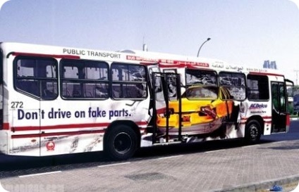 Publicitatea creativă pe autobuze (58 fotografii)