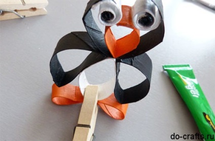 Quinting pinguin din carton, fotografie