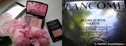 Lancome blush paletă subtilă 3 solo pudră blusher sculpt-blush-highlight, umbra 01 trandafir