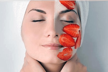 Mască de față din masca de căpșuni pentru căpșuni