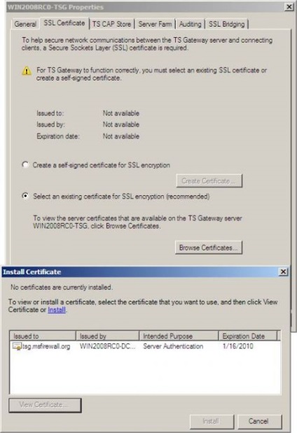 Konfigurálása Terminal Services Gateway (terminál szolgáltatásokat gateway) Windows Server 2008 (2. rész)