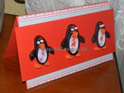 Pinguinii de Anul Nou în tehnica de quilling cu mâinile lor - o clasă de masterat pentru tine!